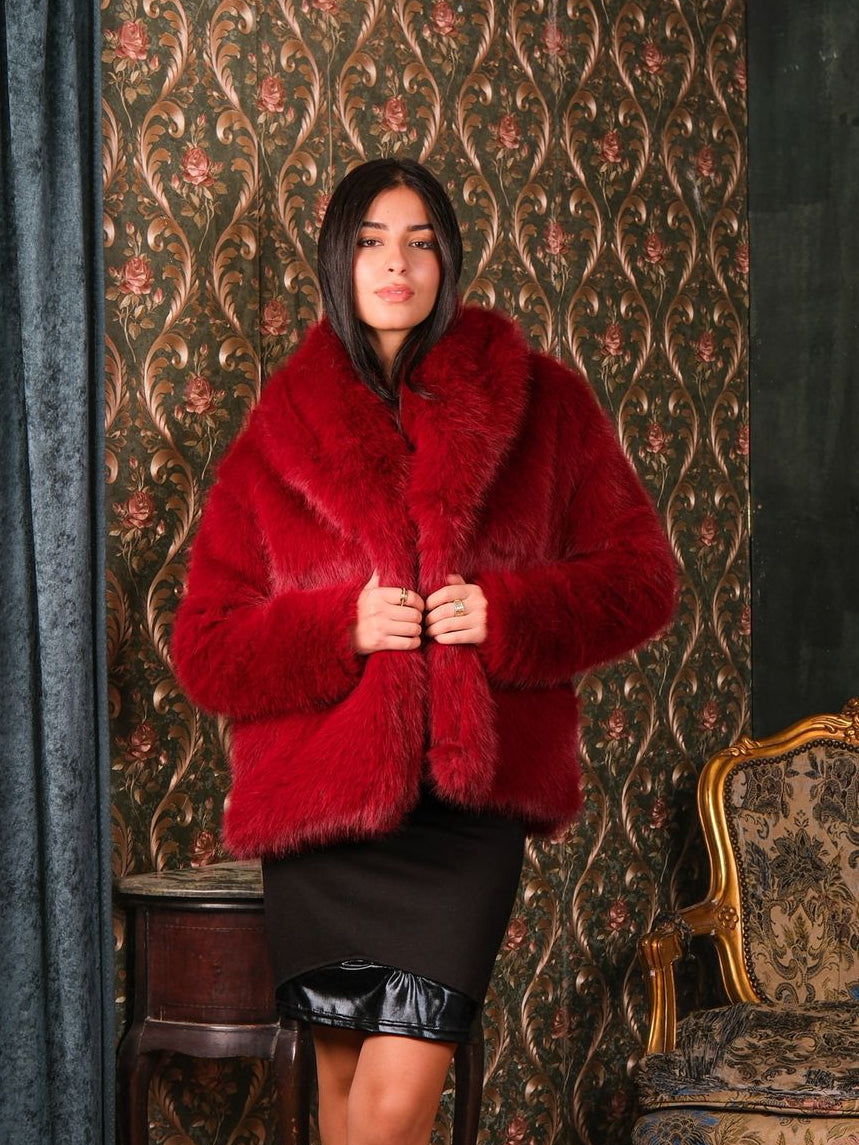 Wine red fur