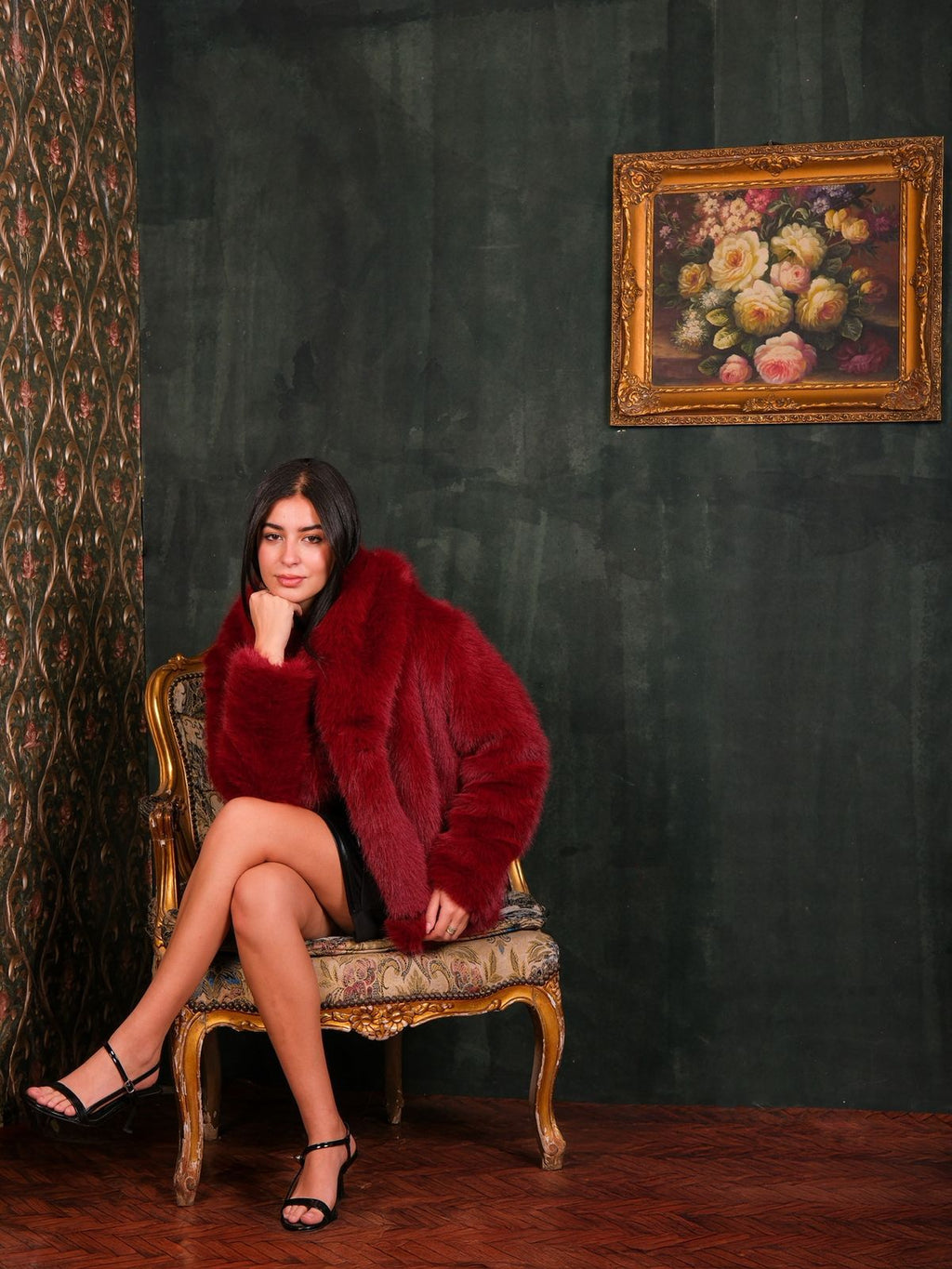 Wine red fur