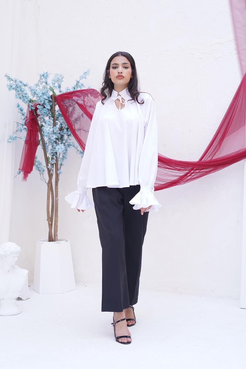 Elegant White Poplin Blouse