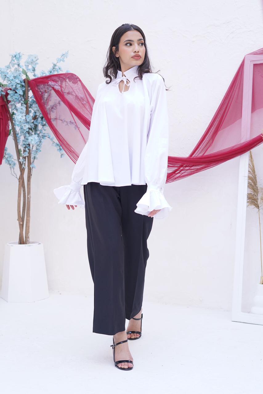 Elegant White Poplin Blouse