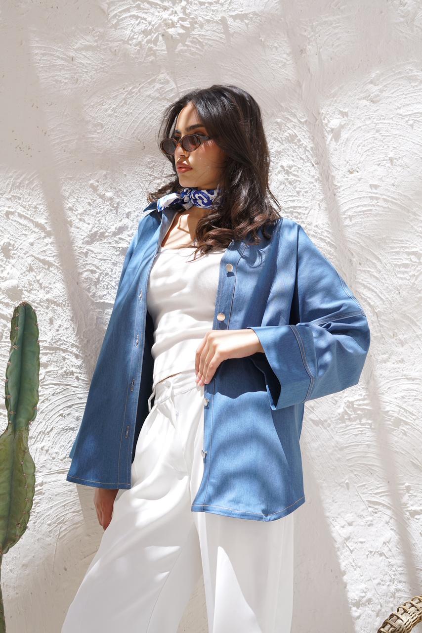 Classic Blue Oversized Denim Jacket