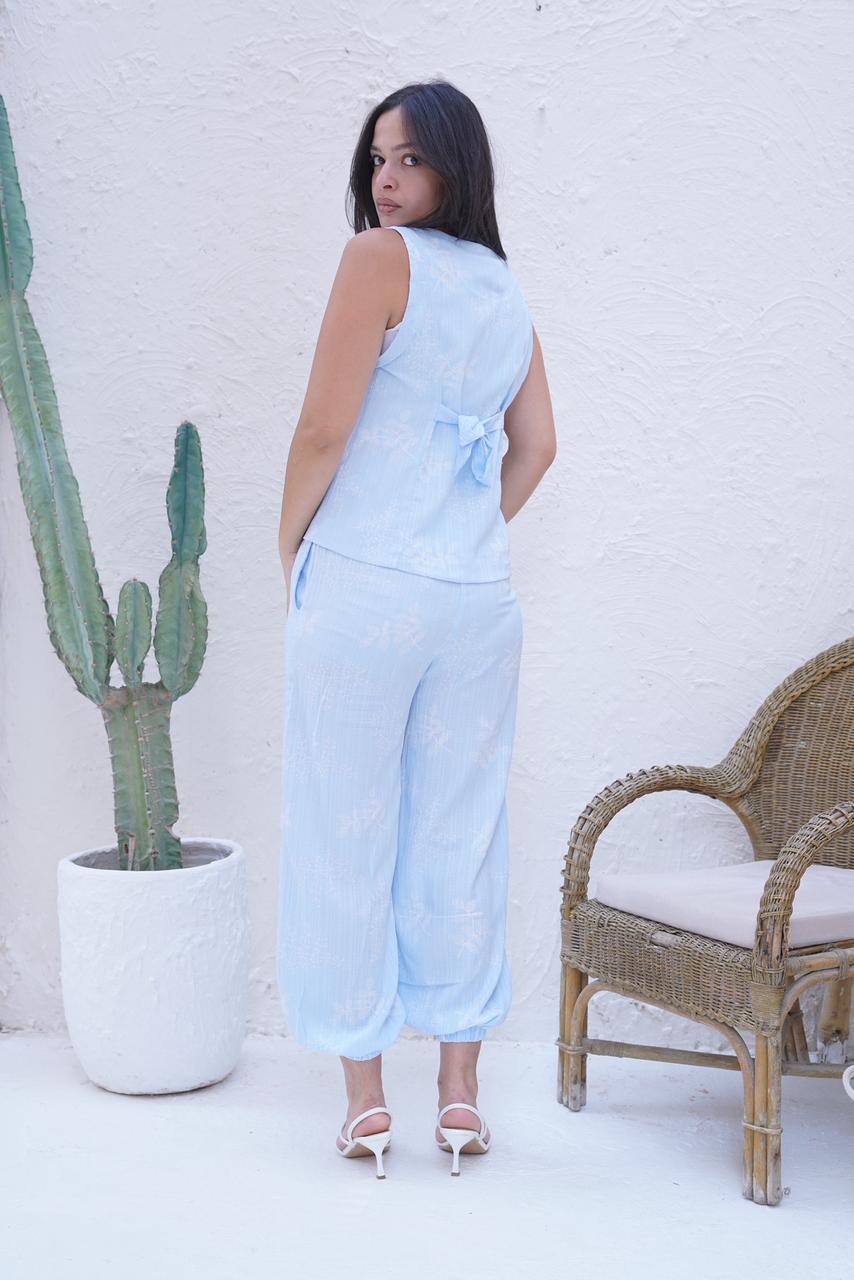 Fresca Sleeveless Vest & Wide-Leg Trousers Set