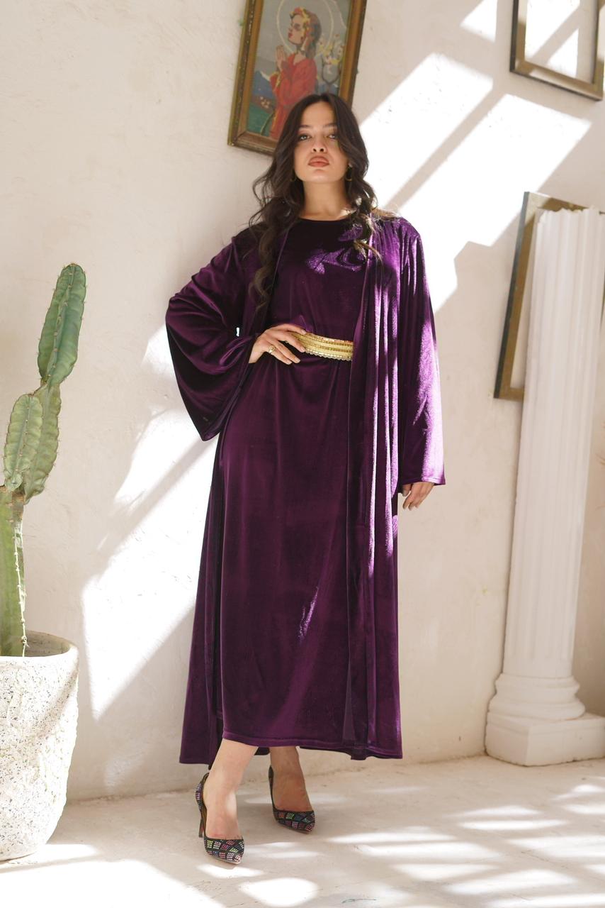 Royal Purple Gold Belt Ramadan Kaftan
