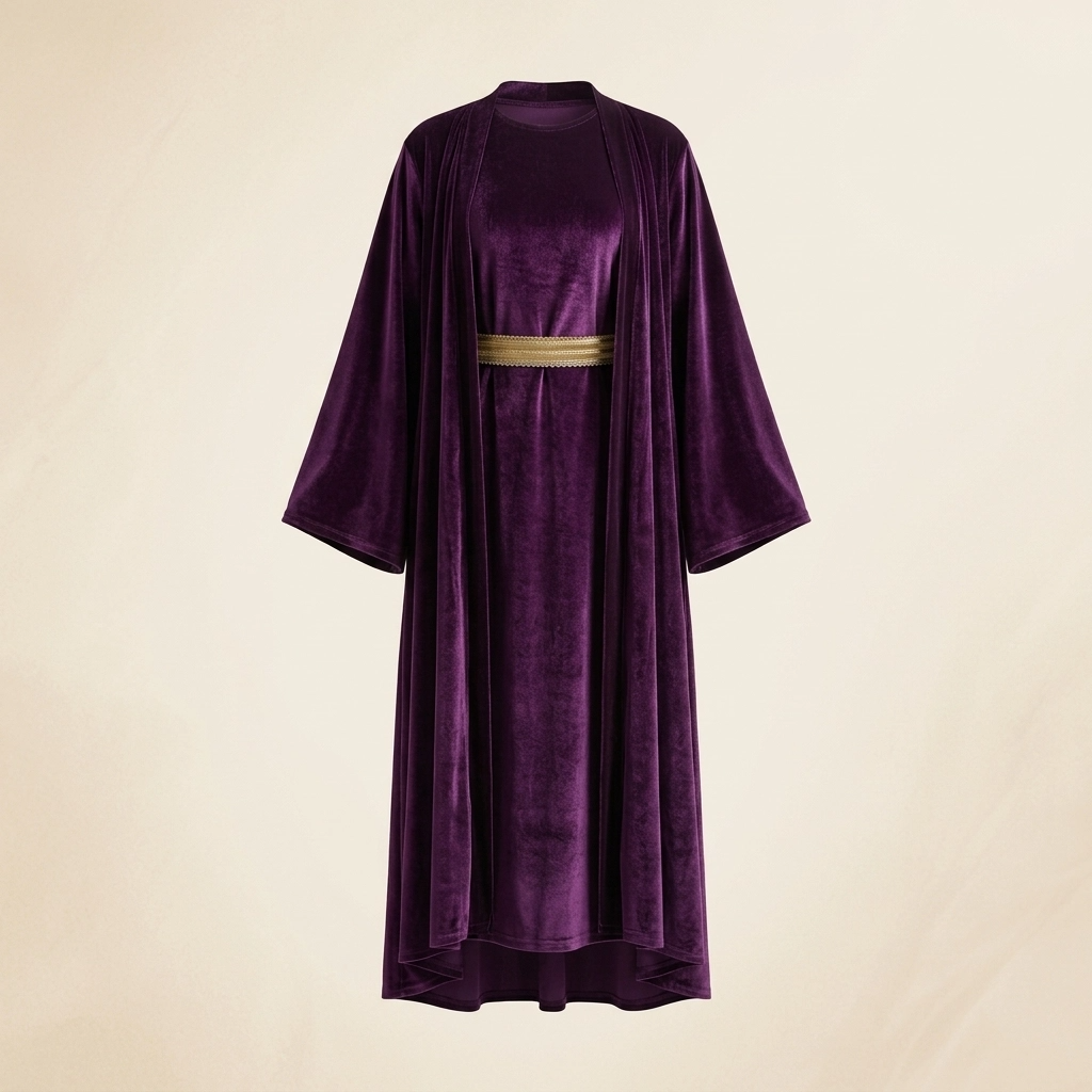 Royal Purple Gold Belt Ramadan Kaftan